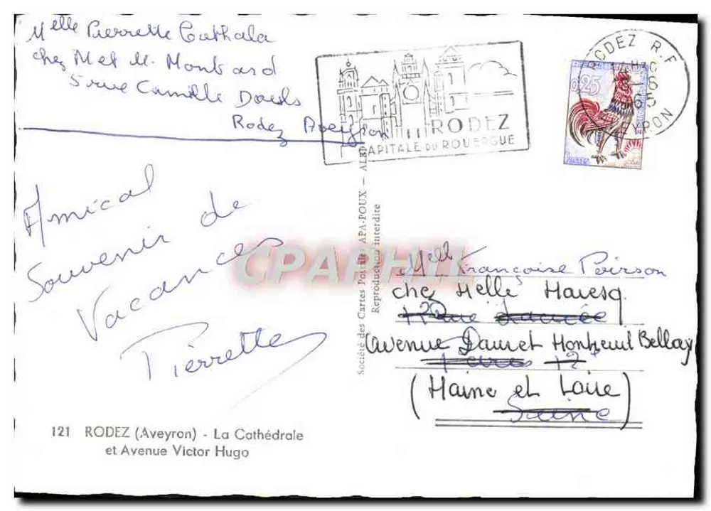 Rodez — Kathedrale — Société des Cartes Postales A.P.A.-POUX, Nr. 121 - Rückseite