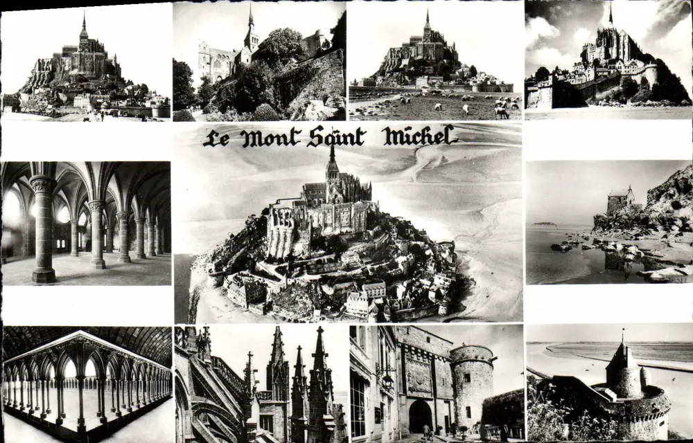 Monte Santo Michel — vista panorâmica e detalhes arquitetônicos — Réal.Photo, 44, rue Léonard Paris (157) - Frente