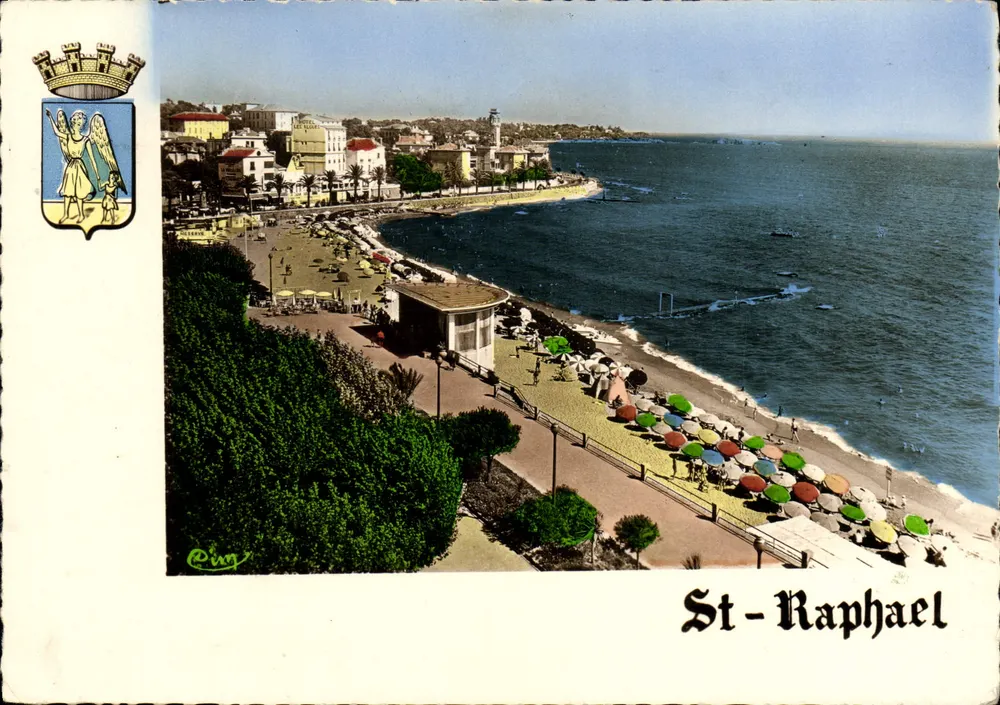 St-Raphaël — Ansicht der Grande Plage und der Promenade — Combier Imp. (S.-et-Ld) n°121 - Vorderseite