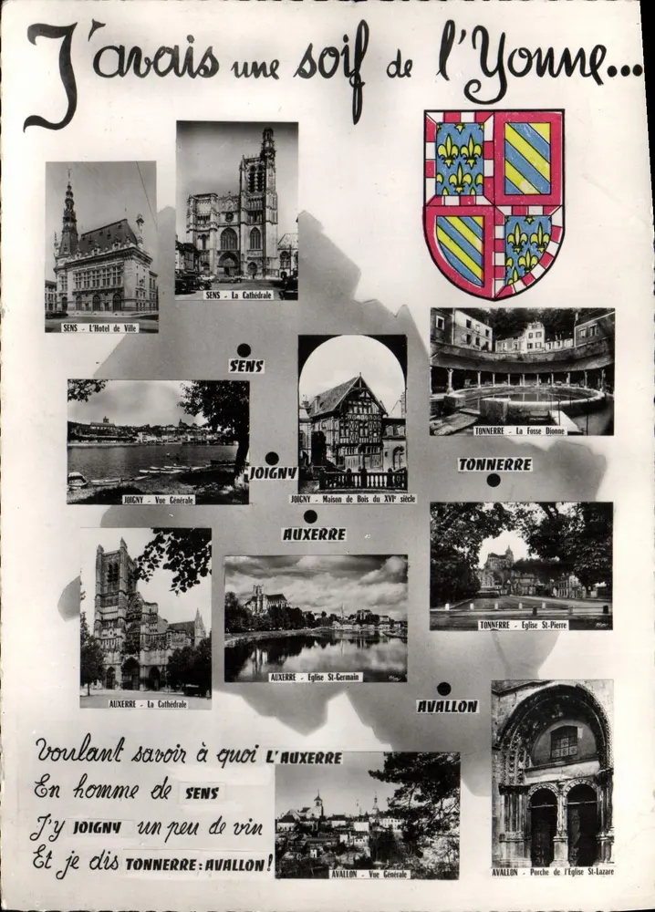 Eu tinha sede da Yonne... — Panorama das cidades de Sens, Joigny, Auxerre, Tonnerre e Avallon — Editor não visível - Frente