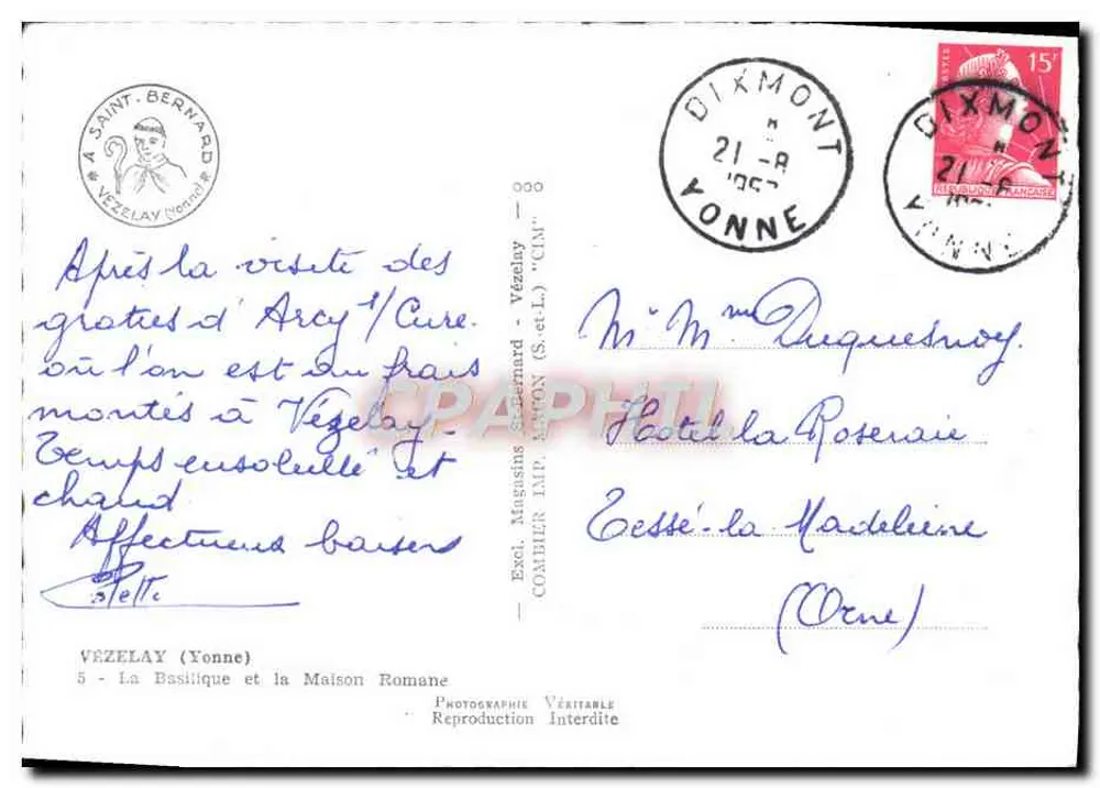 Vézelay — A Basílica e a Casa Romana — Editor CIM - Verso