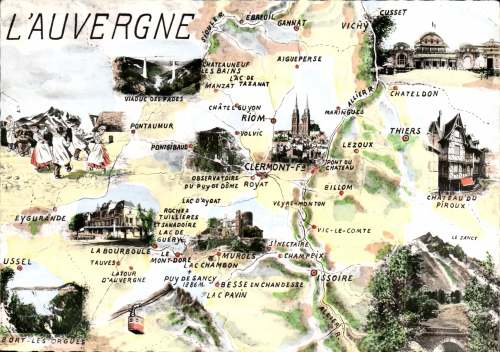 L'Auvergne — carta postal ilustrada — Clé des Auvergne, Paris - Frente