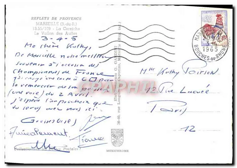 Bocas do Ródano — O Vailon dos Auffes — Editor IRIS, n°7087 - Verso