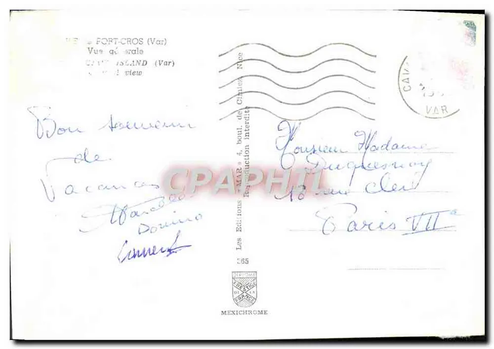 Fort-Cros — vue générale — Les Éditions Mexichrome n°65 - Verso
