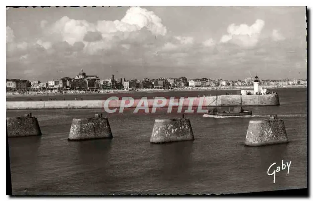 Les Sables-d'Olonne (Vendée) — Eingang zum Hafen und die Strände — Editions Gaby - Vorderseite