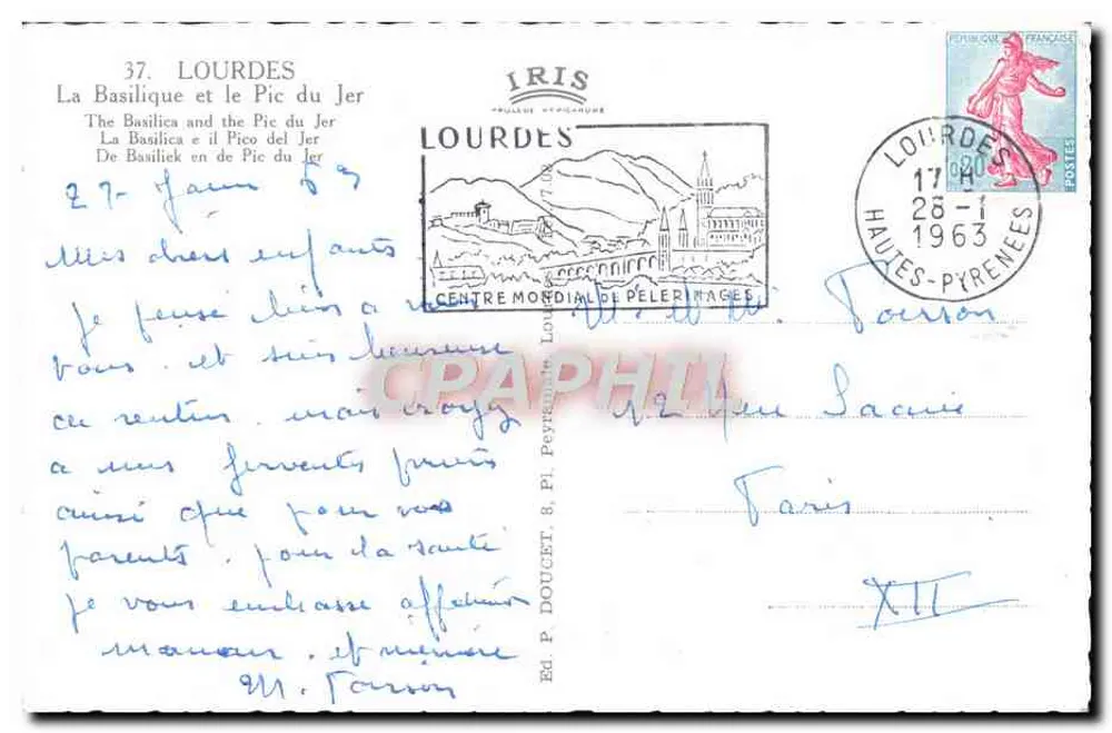 Lourdes — A Basílica e o Pic du Jer — Edlux - Verso
