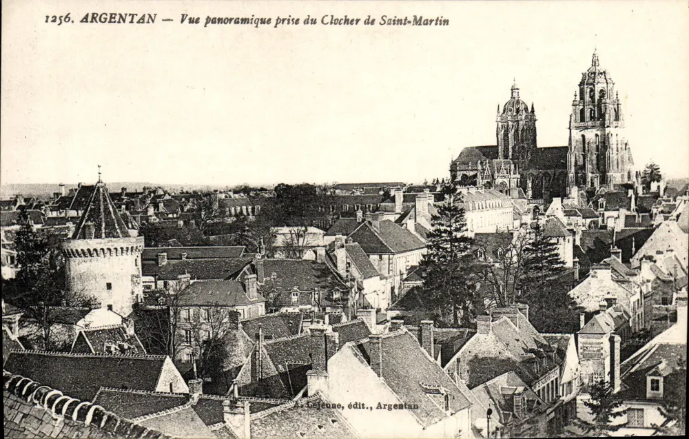 Argentan — Panoramablick vom Turm der Kirche Saint-Martin — La Jeune, Verleger, Argentan - Vorderseite