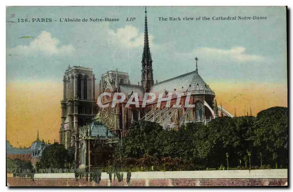 PARIS – L'Abside de Notre-Dame — vue arrière de la cathédrale, éditeur LIP, n° 126 - Frente