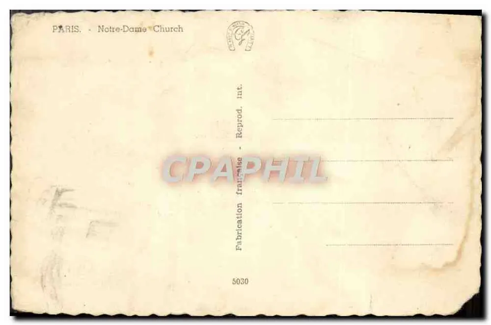 Paris - Notre-Dame — façade gothique avec rosace — éditeur G. Goy - Verso