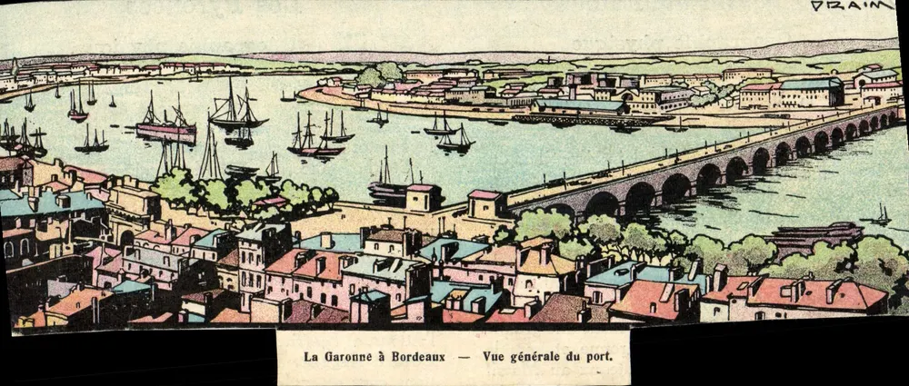La Garonne à Bordeaux — Vue générale du port — DRAMIN - Vorderseite