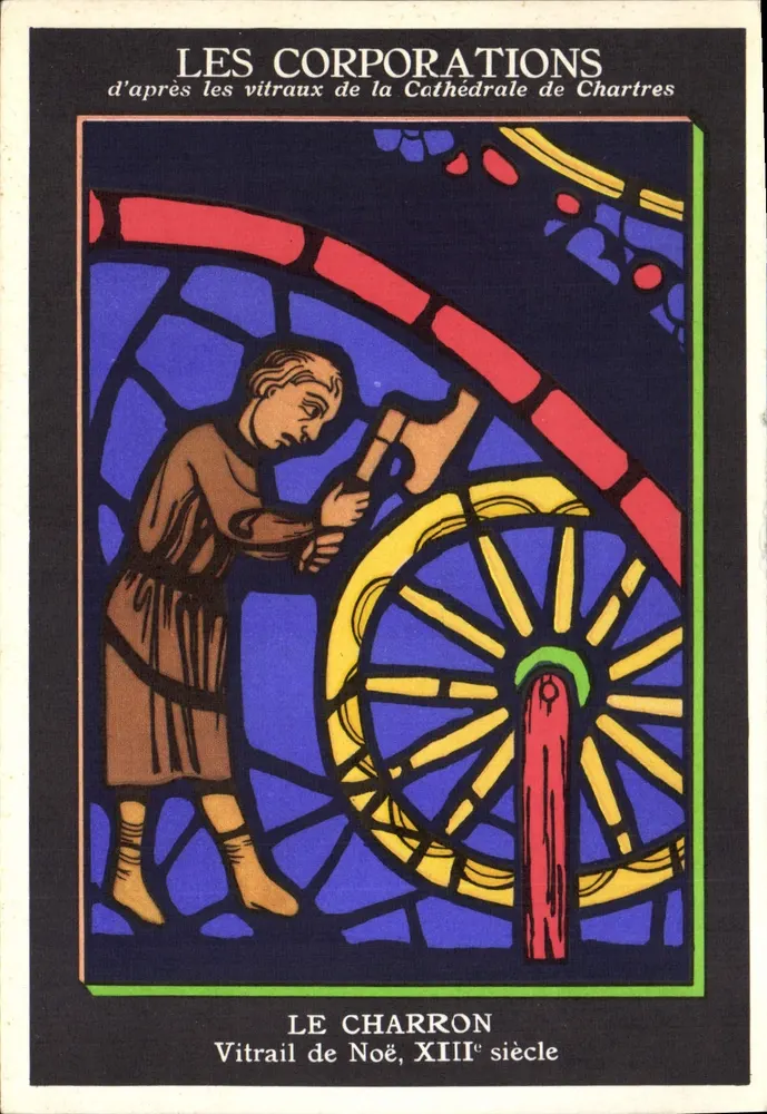 Der Wagenbauer — Farbglasfenster der Kathedrale von Chartres — Die Gilden - Vorderseite