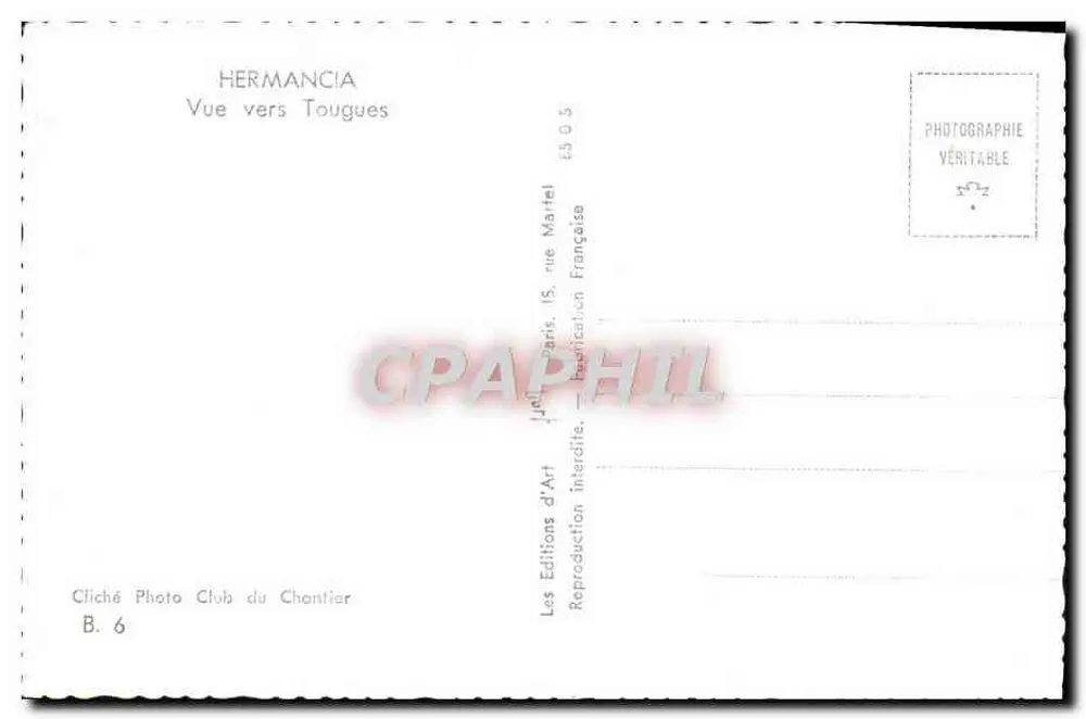 Vista em direção a Tougues — Hermancia — Éditions du Chantier - Verso