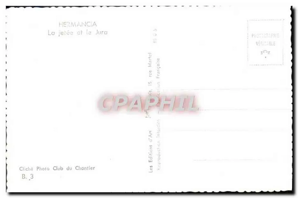 Die Mole und der Jura — Kunstphotografie — Éditions du Chantier - Rückseite