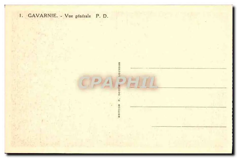 Gavarnie — Vista geral — Edição F. Doucet, Lourdes - Verso