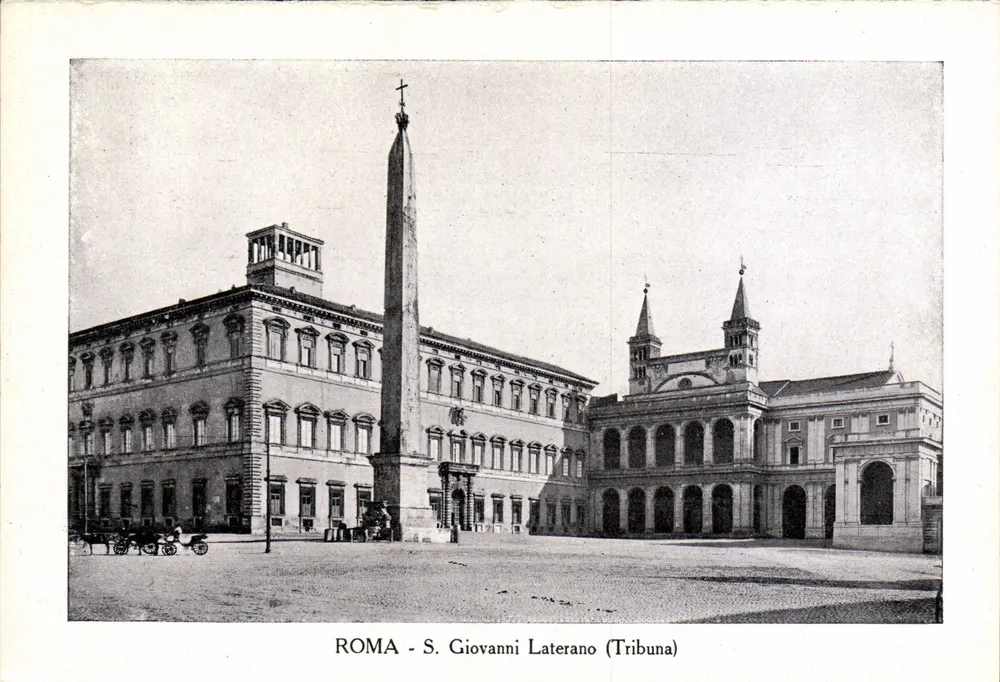 Roma - S. Giovanni Laterano (Tribuna) — église et obélisque, éditeur Tribuna - Recto