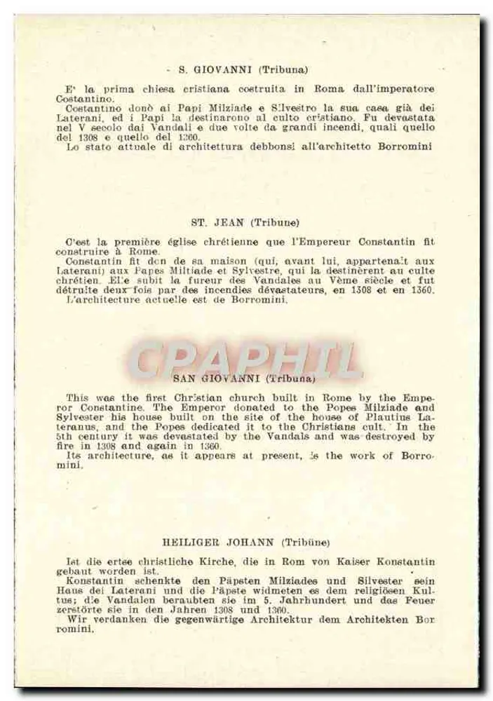 Roma - S. Giovanni Laterano (Tribuna) — église et obélisque, éditeur Tribuna - Verso