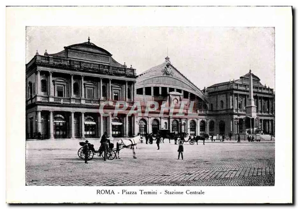 Roma - Piazza Termini - Stazione Centrale — éditeur CPAPHIL, n° de série non visible - Frente