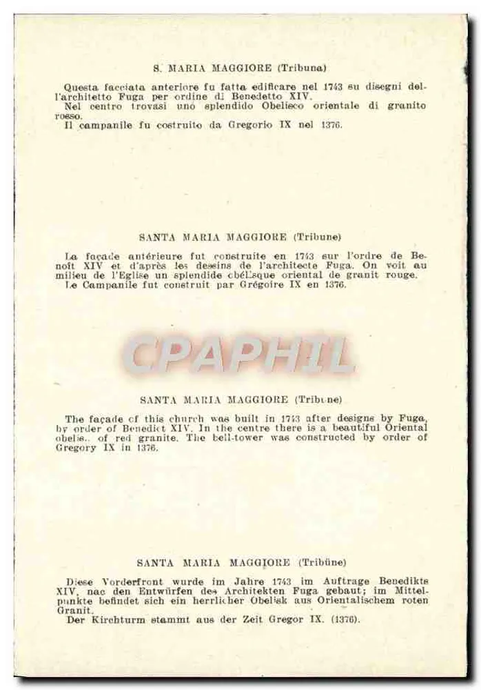 Roma - S. Maria Maggiore (Tribuna) — éditeur non visible, n° de série non lisible - Verso