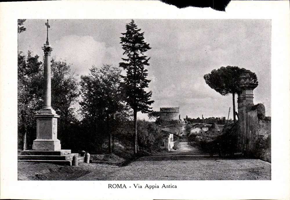 Roma - Via Appia Antica — vue avec colonne et tour, éditeur CPAPHIL, n° 36 - Voorkant