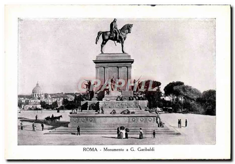 Roma - Monumento a G. Garibaldi — statue équestre sur piédestal orné, éditeur inconnu - Vorderseite