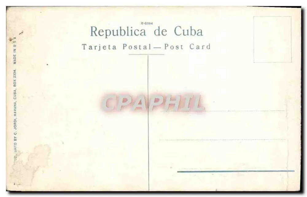 Habana: Alte Batterie und Obelisk in der Cabaña — Verlag C. Jordi, Habana - Rückseite