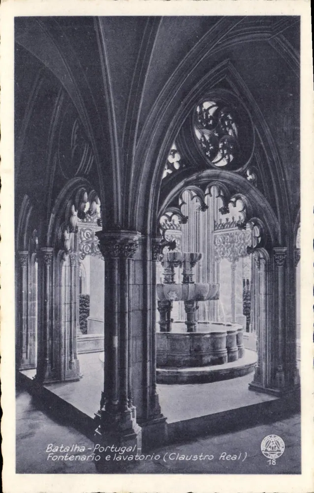 Batalha - Portugal - Fontenário e Lavatório (Claustro Real) — editor Leiria, n° 18 - Frente
