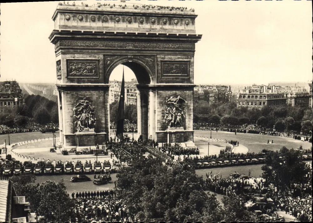 Arc de Triomphe — Besuch des Generals de Gaulle — Cliché R. Bertin - Vorderseite