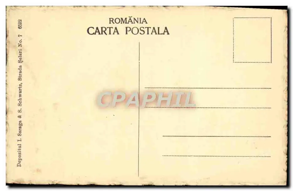 Bucarest — Piața Teatrului — éditeur Depozitul I. Saraga & S. Schwartz, Strada Schwartz, Bucarest - Achterkant