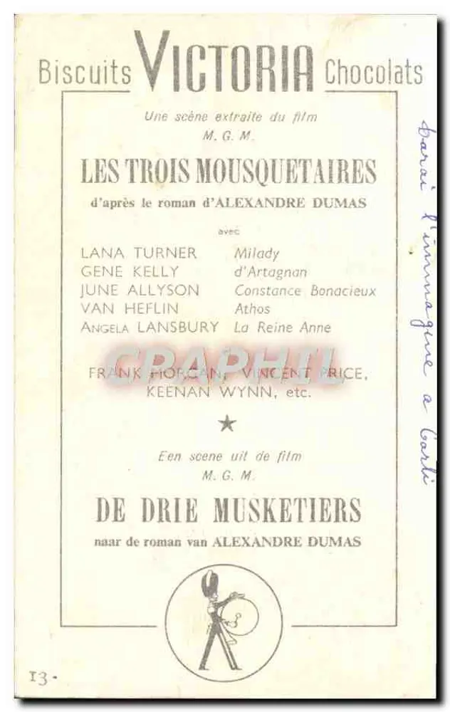 Die drei Musketiere — Szene aus dem Film M.G.M. — Biscuits Victoria - Rückseite