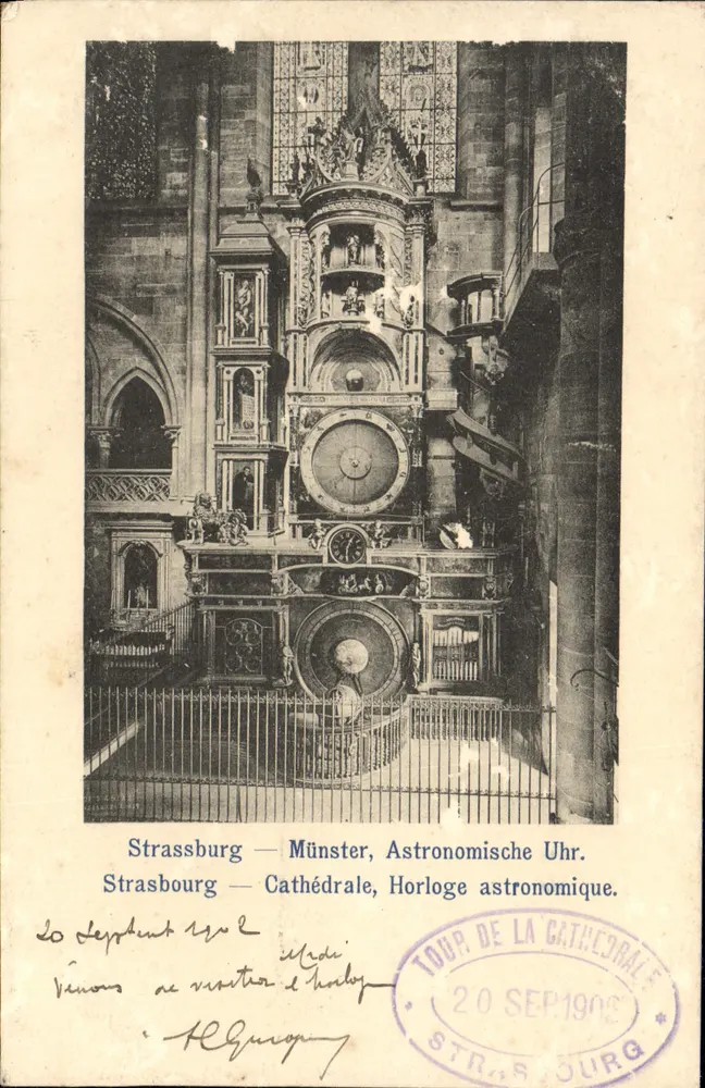 Strasbourg — Catedral, Relógio Astronômico — Editor: F. Künzler, Strasbourg - Frente