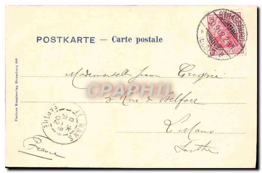 Strasbourg — Catedral, Relógio Astronômico — Editor: F. Künzler, Strasbourg - Verso
