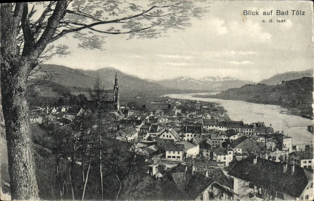Vista de Bad Tölz na Isar — vista panorâmica — editor não identificado - Frente