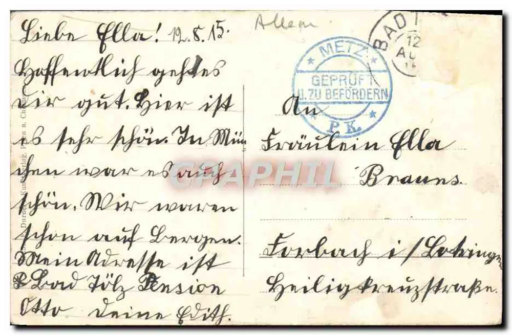 Vista de Bad Tölz na Isar — vista panorâmica — editor não identificado - Verso