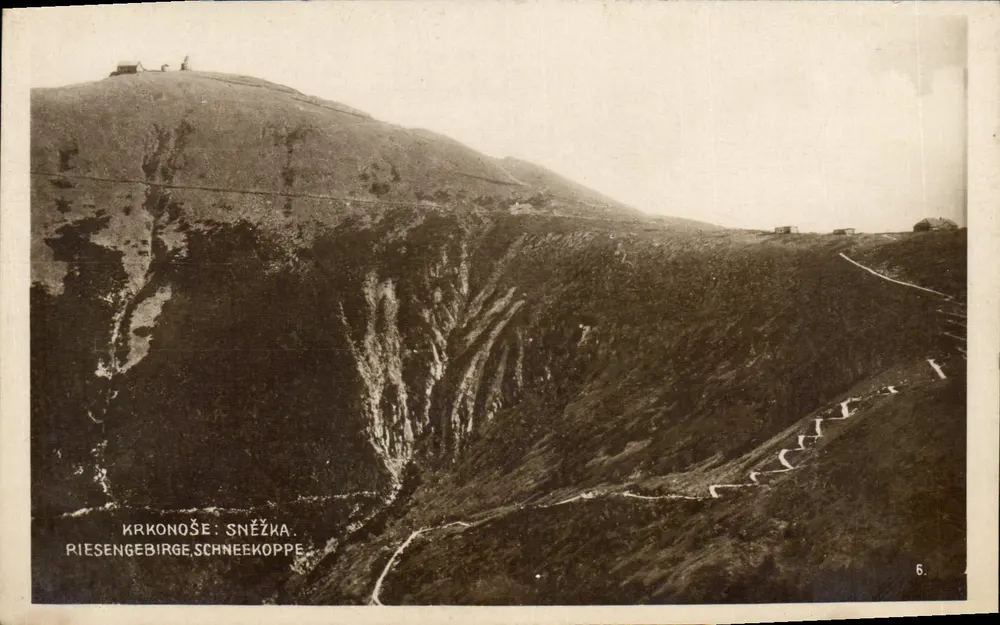 Krkonoše : Sněžka — Riesengebirge, Schneekoppe — Verlag J. Étienne Pringot, n° 6 - Vorderseite