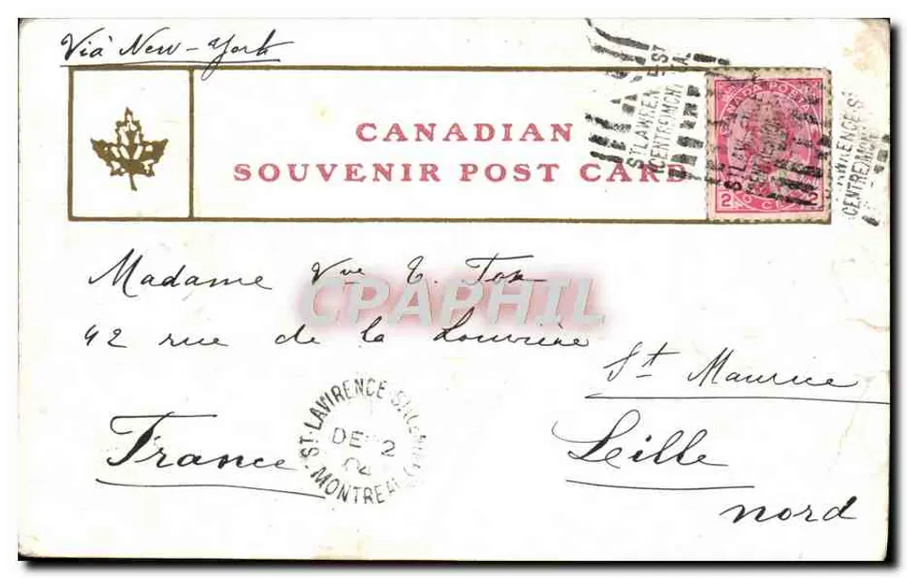 Plaza Jacques Cartier — Día de mercado — editor Warwick Bros. Publishers, Toronto, n° 557 - Reverso