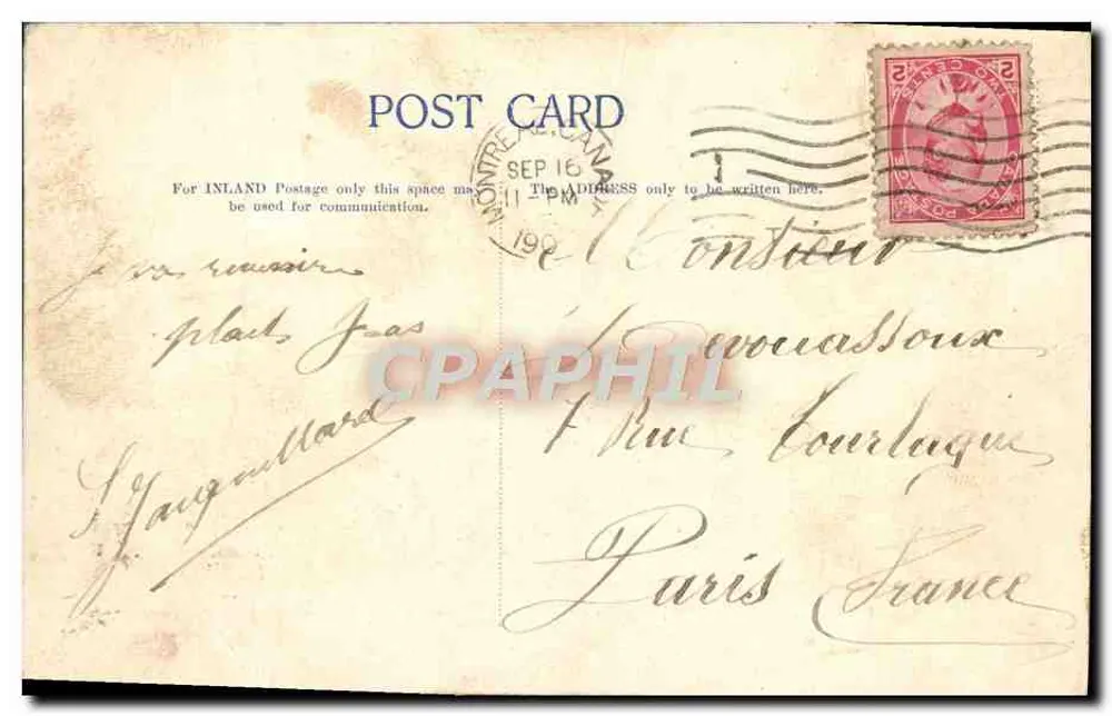 Montreal — Place Viger Hotel and Railway Station — Montreal Import Co. No. 153 - Rückseite