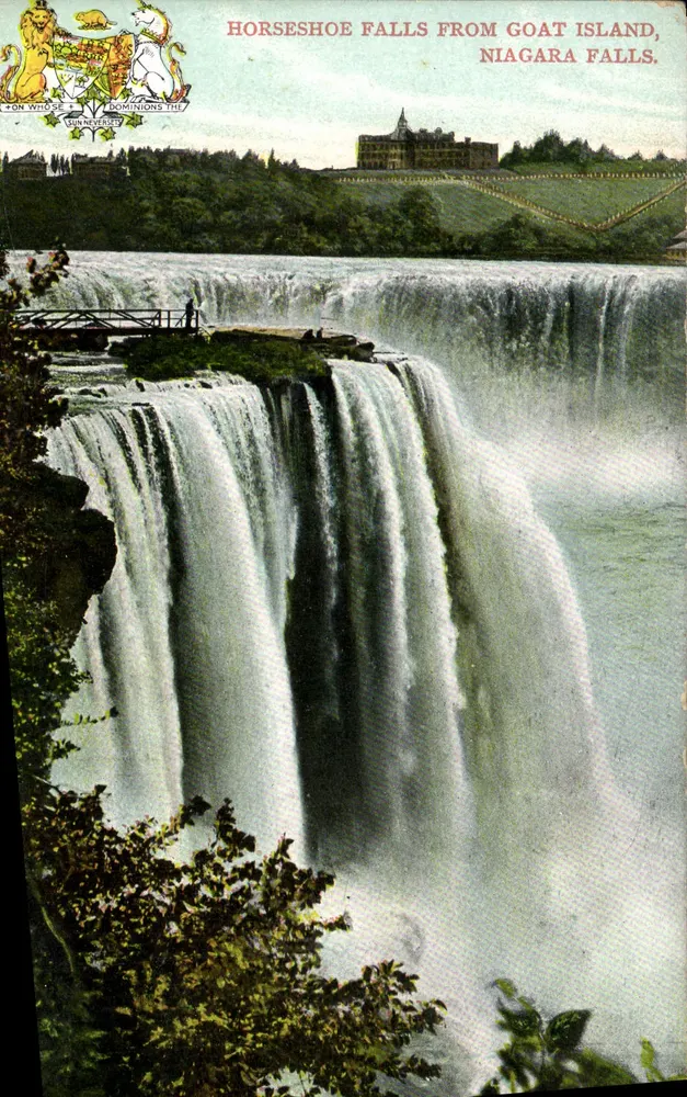 Ansicht der Horsehoe Falls von der Devil's Island aus — W. O. MacPhail, Verlag, Nr. 2285 - Vorderseite