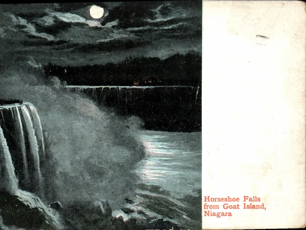 Niagara Falls — Nachtsicht unter dem Mond — The Valentine & Sons Publishing Co., Ltd. - Vorderseite