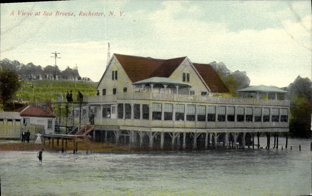 Vue van Sea Breeze, Rochester, N.Y. — uitgever Rochester News Company, n° 65 - Voorkant