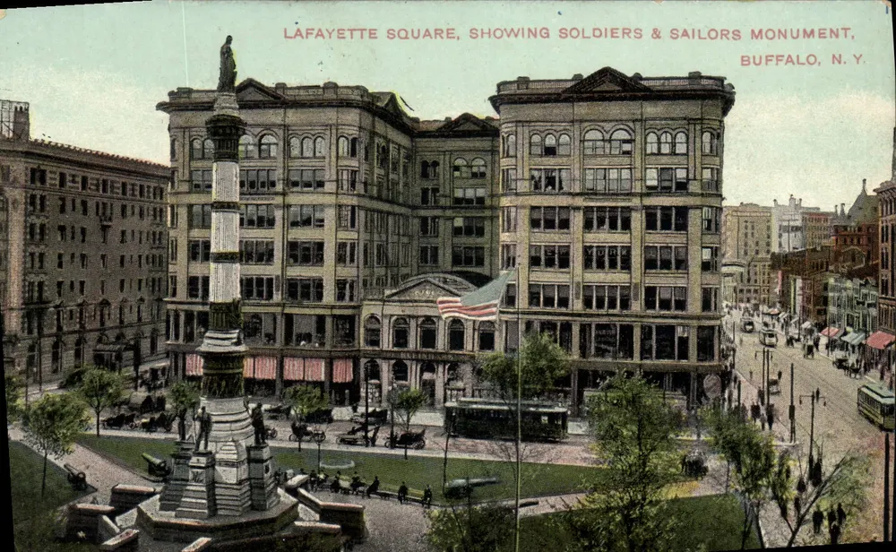 Lafayette Square, zeigt den Denkmal der Soldaten und Matrosen, Buffalo, N.Y. - Vorderseite