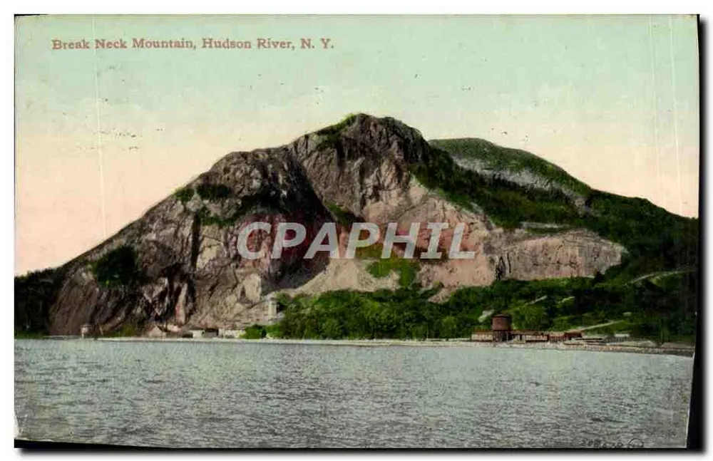 Break Neck Mountain, Rio Hudson, N.Y. — vista panorâmica — Publicado pela Valentine & Sons Publishing Co. - Frente