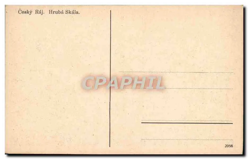 Tsjechisch Paradijs. Hrubá Skála — panoramisch uitzicht met kasteel en rotsen — 2058 - Achterkant