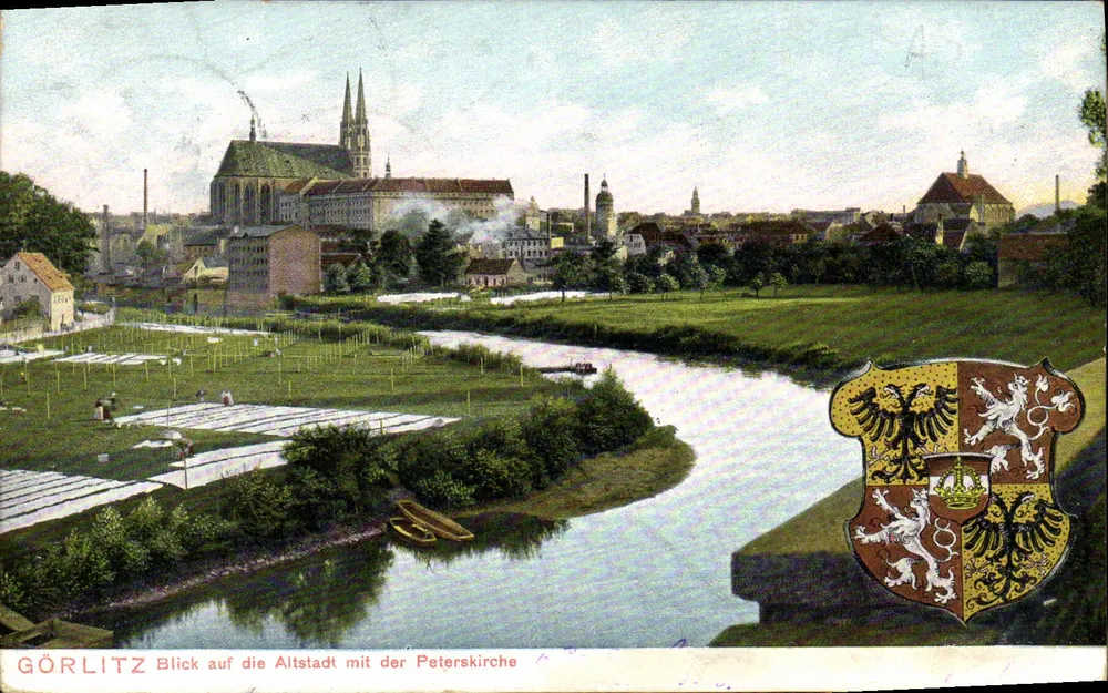 Görlitz — Blick auf die alte Stadt mit der Peterskirche — Verleger unbekannt - Vorderseite