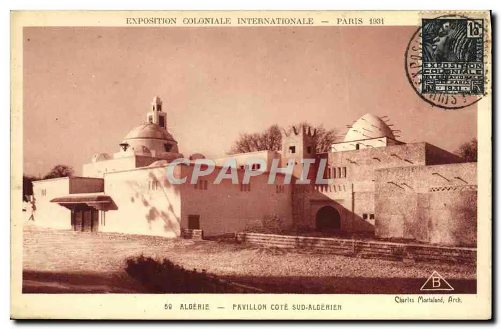 Algerien — Süd-Algerischer Pavillon — Internationale Kolonialausstellung — Paris 1934 — Charles Montaland, Arch. - Vorderseite