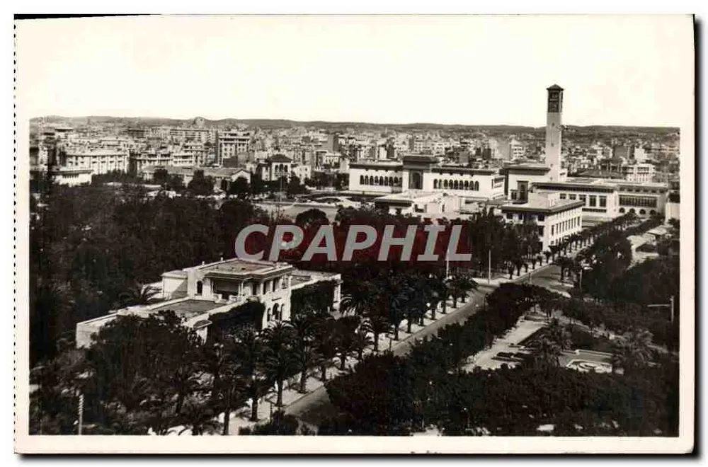 Casablanca — Luftbild der Stadt und des Rathauses — éd. La Cogney, Casablanca - Vorderseite