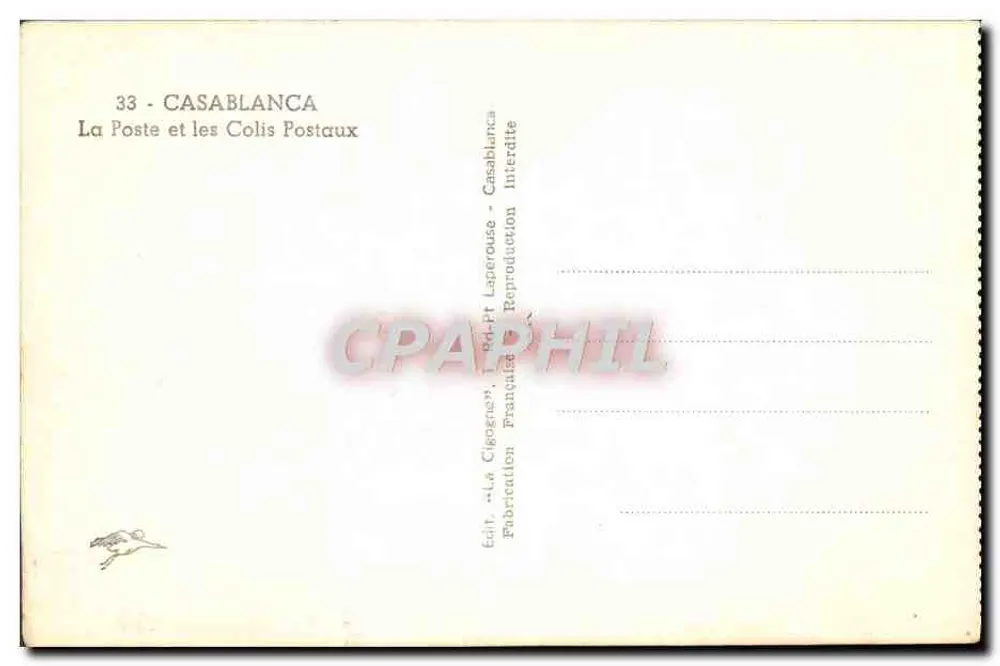 Casablanca — Hôtel de Ville — Éditeur Laperouse - Rewers