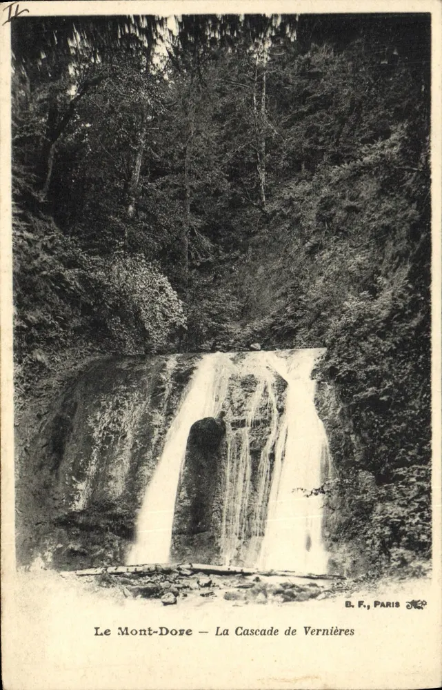 O Mont-Dore — A Cachoeira de Vernières — B. F., Paris - Frente
