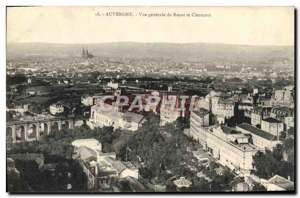 Auvergne - Allgemeiner Blick auf Royat und Clermont — Verlag: Hermann Fertant - Vorderseite