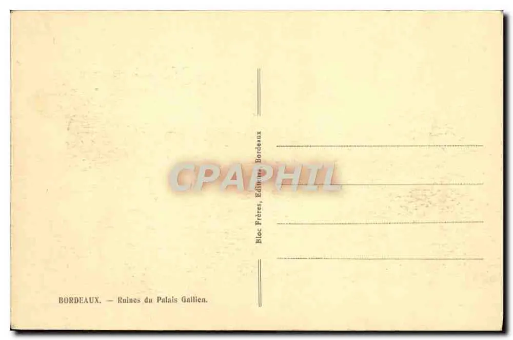Ruínas do Palácio Gallicien — Bordeaux — Edição Tito - Verso