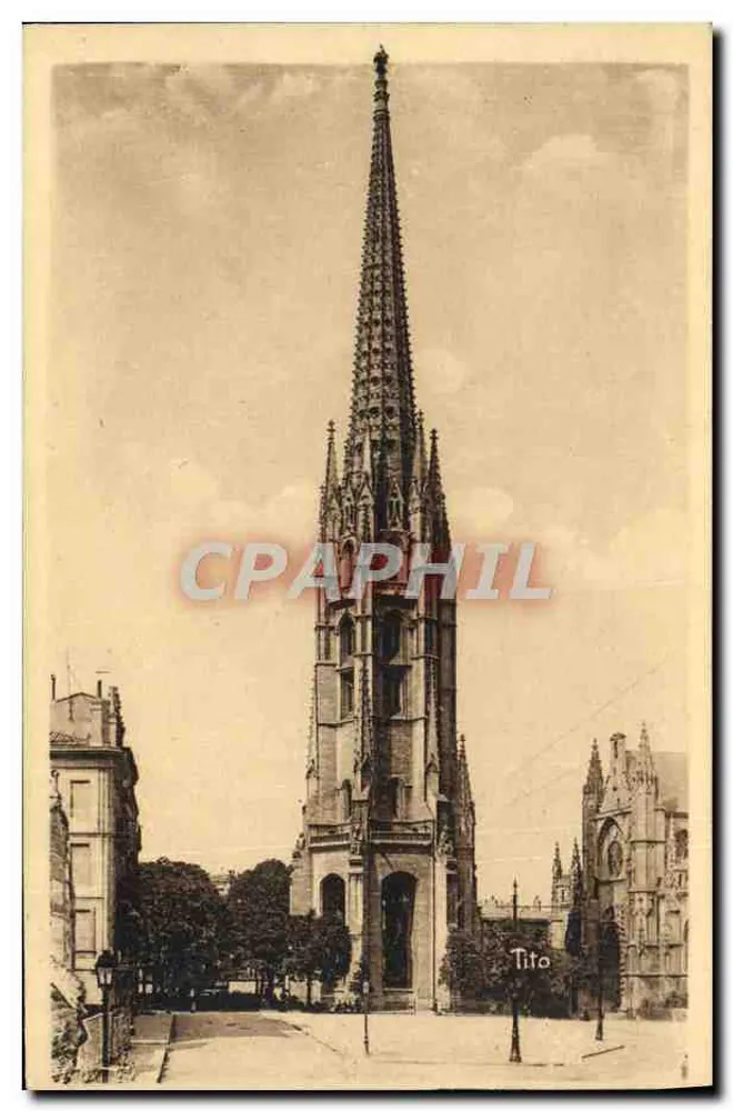 Bordeaux — Torre da Catedral de Saint-Michel — Bloc Frères, Bordeaux - Frente